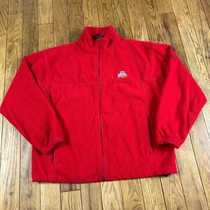 ProPlayer Ohio State Buckeyes Red Fleece Zip Up Jacket Size L OSU Buckeyes‎